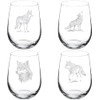 MIP Set of 4 Wine Glass Gift Goblet Wolf Collection