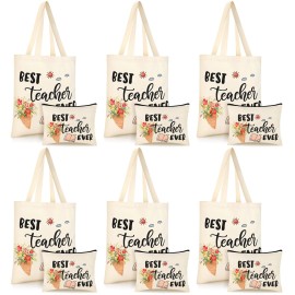 Kacctyen 12 Pcs Teacher Graduation Appreciation Gifts 6 Canvas Totes Bag 6 Ma...