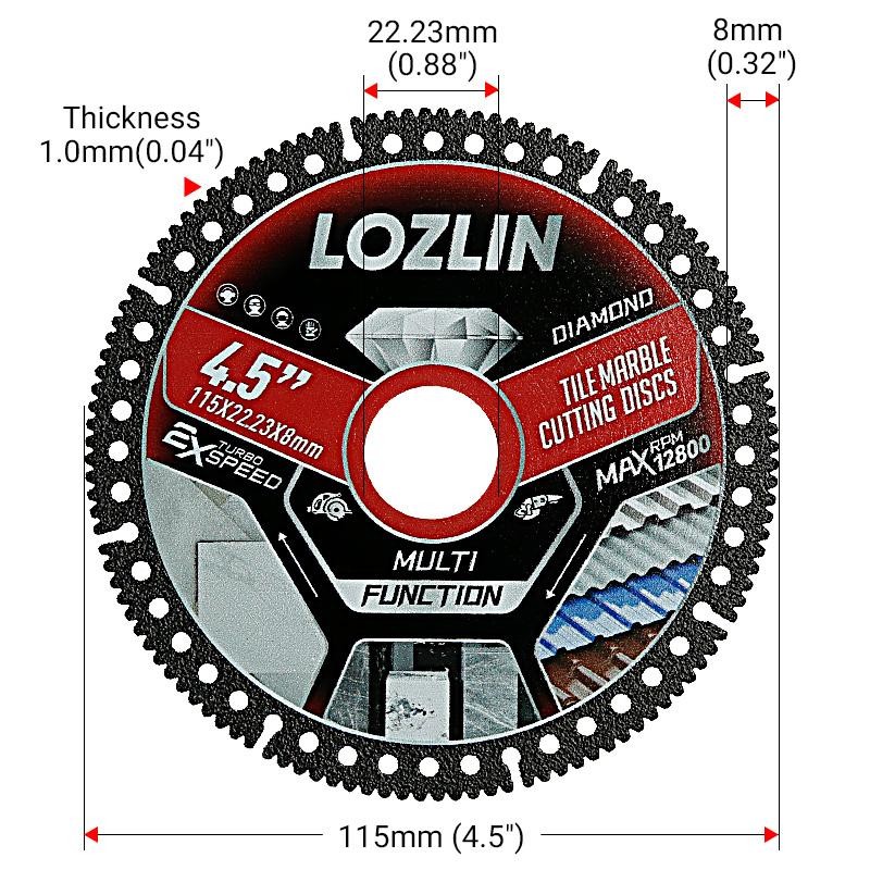 3PCS 4.5"(115MM) Diamond Tile Cutting Blades - Ultra-Thin Dry Cutting