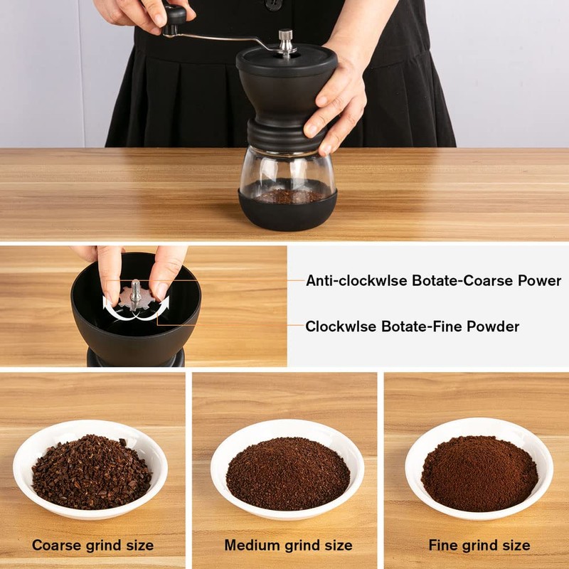 Manual Coffee Grinder 48 Adjustable Settings, 80g Large Capacity, Conical