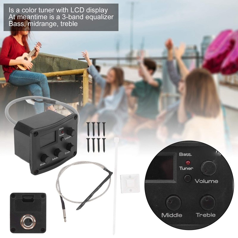 Ukulele Pickup, Electric Box Equalizer 20HZ-20KHz Musical Instrument Accessories Durable