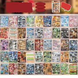 Alideco 45pcs Scrapbook Stickers Vintage Cartoon Character Dessert Food Sticker Book for Adults Sticker journaling Stickers for Scrapbooking (sijidiantai)