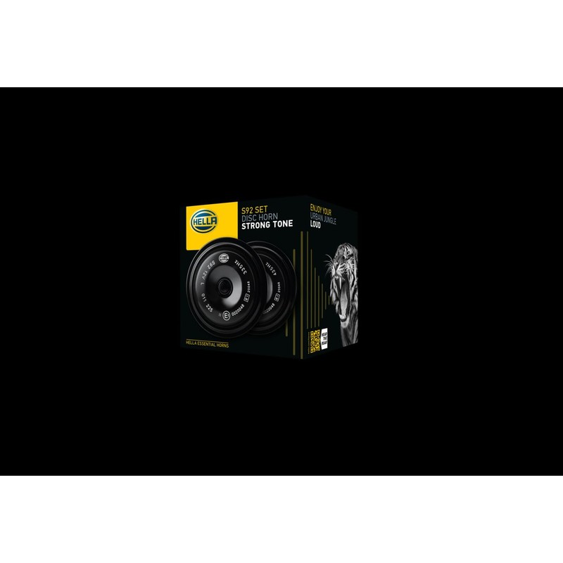 HELLA 011225871 Black 92mm 12V BX Disc Horn Kit (Universal