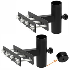 Generic Adjustable Patio Umbrella Stand, Black, Durable Metal Umbrella Holder for Deck Railing, Fits Most Umbrella Poles