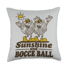 Boccie Ball Set Bocce Ball Accessories Clothing Sunshine Ball with Jack Bocci Game Bocce Throw Pillow, 18x18, Multicolor