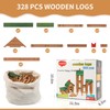 Wondertoys 328 Pcs Wooden Logs Set Ages 3+, Classic Building