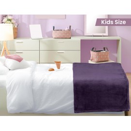 Utopia Bedding Fleece Blanket Kids Size Purple 300GSM Luxury Blanket for Couch Sofa Bed Anti-Static Fuzzy Soft Blanket Microfiber (43x55 Inches)