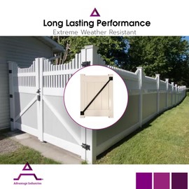 Advantage Industries Stainless Steel & Aluminum Slick Gate Brace | for Vinyl/PVC Fences | Tight Tolerances On Tubing | Extra Wall Thickness | Black