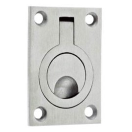 Solid Flush Ring Pull Handle 44mm x 62mm - Satin Stainless Steel
