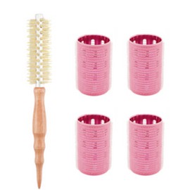 Tulip Hair Hair Roll Comb Brush + Green Aluminum Roll M / 툴리프 헤어 머리 롤 빗 브러시 + 생지 알루미늄 롤 M