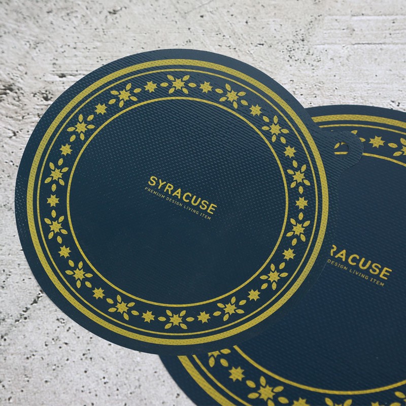 Syracuse induction protection mat round (medium) Deep Ocean 1+1 /