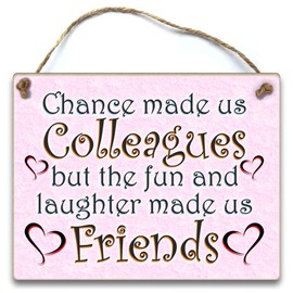 HmHome Chance Made us Colleagues - Wooden Plaque Friend gift Leaving present Christmas Secret Santa