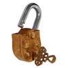 Purpledip Antique Handcrafted Brass Padlock with Resting Gautan Buddha (10279)