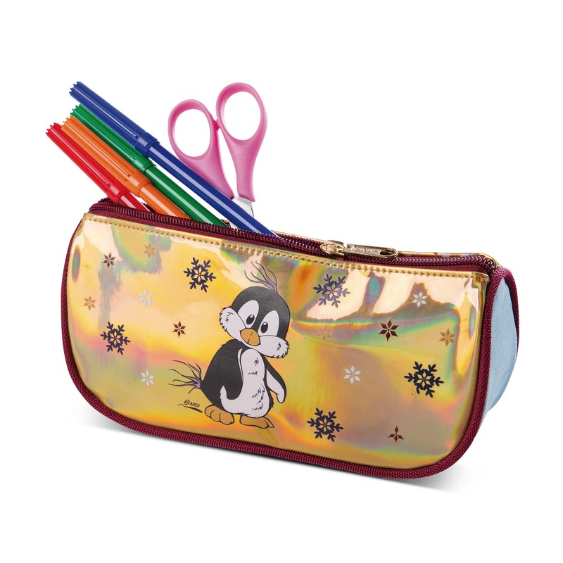 NICI 47305 Penguin Winter Collection Pencil Case Gold / Multi-Coloured