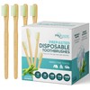 Pruvade 12 Pack Disposable Bamboo Toothbrushes with Toothpaste Built in