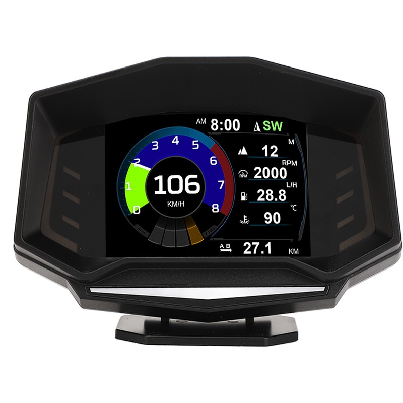 Car HUD Display OBD2 GPS Slope Meter Multifunction Overspeed Alarm