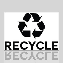Ignixia Recycle Symbol Sticker Decal to Organize Trash cans / Garbage containers, Recycle Sign Decal Plotter Cut Vinyl Outdoor Recycle Containers (Black, 10 X 7) Inches Large Black (Pack of 01)