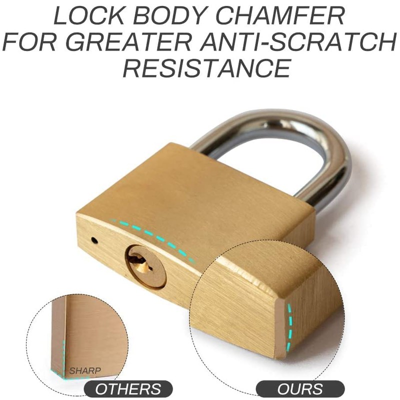 Guliffen Solid Brass Padlock with Key with 1-9/16 in. (40