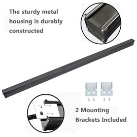 Oviitech 16 Outlets Heavy Duty Metal Socket Power Strip,15-Foot Long Extension Cord with Circuit Breaker. Mounting Brackets Included,Workshop/Industrial use, ETL Certified，Black