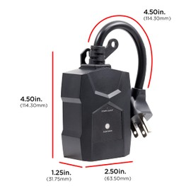 UltraPro Outdoor Outlet Timer - Dusk-to-Dawn Sensor, Single Outlet Light Automation, Weather-Resistant, Seasonal Landscape Timer, Black, 1 Pack