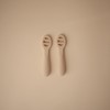 mushie Silicone First Feeding Baby Spoons | 2 Pack (Blush/Shifting
