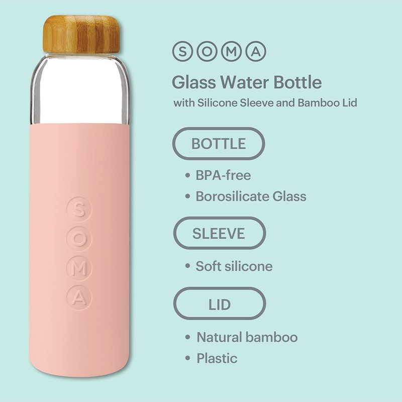Full Circle V.2 17 oz. Glass Water Bottle - Blush