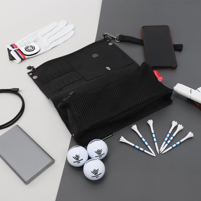 TECH SKIN Cart Pouch, Golf Pouch, Round Storage, Large Capacity,