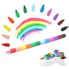 ICEPAPA, Wax Crayons, Pack of 30 Stackable Colouring Pencils for Children, Ideal as Party Bags, Children's Birthday Parties Boys & Girls or Small Gifts for Children, Children's Birthday Party Favours (12 Colours in 1)