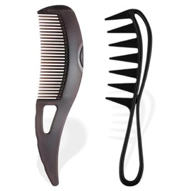 2-teiliger Hohlzahnkamm gegen Schuppen, Energiemassagekamm, sauberes Haar, bequeme Kopfhaut mit Kratzgriff, Kopfhautpflegekamm für Männer und Frauen, geeignet für Outdoor-Sportler und Reisende