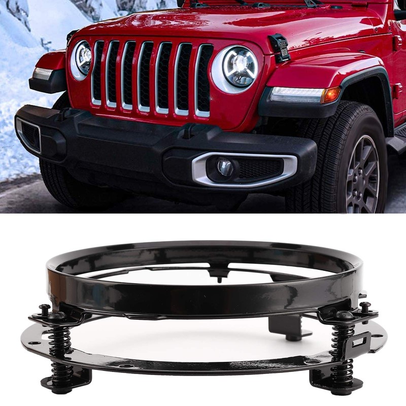 7 inch Chrome Round Headlight Ring Mounting Bracket Compatible with