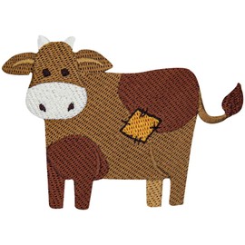 Cow Patch Embroidered Badge Biker Applique Iron On Sew On Emblem