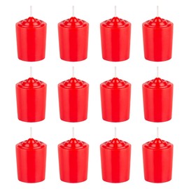 Mega Candles 12 pcs Unscented Red Votive Candles, Hand Poured Wax Candle 15 Hours 1.5 Inch x 2.25 Inch, Home Décor, Wedding Receptions, Centerpieces, Birthdays, Celebrations, Meditations, Holders