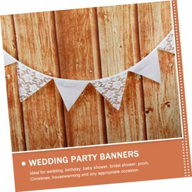 BESPORTBLE Cotton Fabric Triangle Flags Lace Roses for Wedding Decor Party Bunting Home