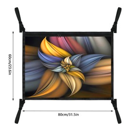 Brown Fashion Flower Car Ceiling Cargo Net Large Storage Pocket 31.5"X23.6" Adjustable Roof Double Layer Net Strengthen Loadbearing Storage Organizer for SUV Trip Camping