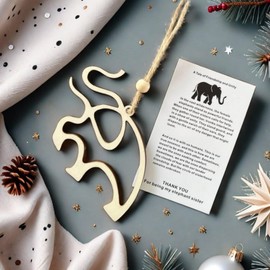 Elephant Gifts for Women Sisterhood Ornament: Unique Christmas True Friendship Friends Wooden Sister Story Loyalty Friend Festive Decor Charm Elefantes Lanyard Figurine Tree Hanging (1PCS Style-C)