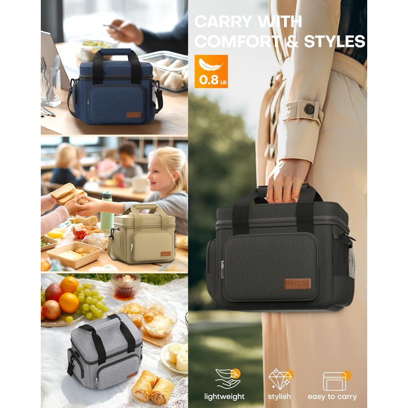 HOTOR Lunch Box for Men and Women - Leak-Proof Insulated