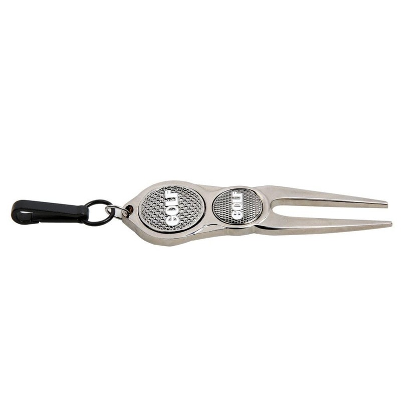 Golf Divot Pitch Mark Repair Tool Fork with 2 Magnetic