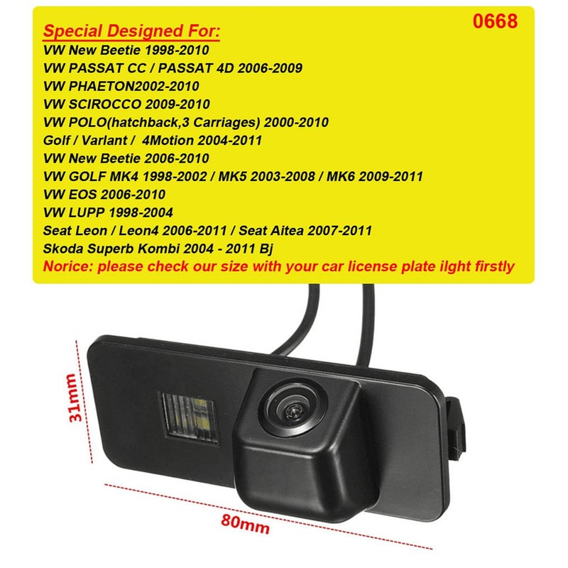 Navinio Rear View Back Up Reverse Parking Camera in License