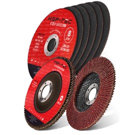 KSP-Tec® │6 Cutting Discs 125 x 1.0 mm - [With Protective Glasses and Hearing Protection] 2 Flap Discs │for Metal, Steel, Stainless Steel, Stone for Angle Grinder and Flex 125 mm