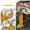 Pesonlook 6 Pack Mustard Cheesecloth Table Runner,10FT Boho Table Runner