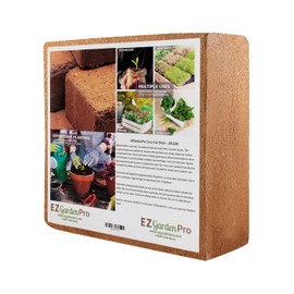 EZGardenPro Compressed Coco Coir Brick (650 Grams) with Low EC & pH Balance High Expansion, Renewable, Excellent Aeration, Reduces Weed Growth, and Retains Water; 4 Bricks Expands to 10 Gallons (4)