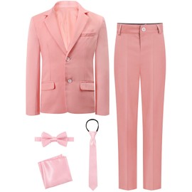 A&J DESIGN Boys Suit Size 12 Easter Outfit Wedding Ring Bearer Outfit Pink
