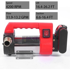 Unbranded 12GPM Diesel Transfer Pump, Cordless Battery Powered Fuel Transfer Pump