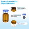 PATIKIL 12pcs 7ml Amber Borosilicate Glass Sample Vials with Aluminum