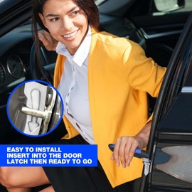 ziyue 2 Pack Car Door Handle for Elderly, 2 in 1 Car Handle Assist Automotive Car Cane Portable Vehicle Support Handle Window Breaker Mobility Aids Easy to Get in and Out