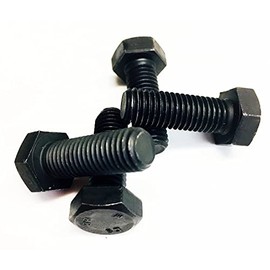 M8 x 50 Black Hex Head Bolt 8.8 Grade High Tensile Steel Hex Bolts DIN 933 (Pack of 4)