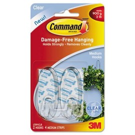 Clear Medium Hooks - 2 Pack