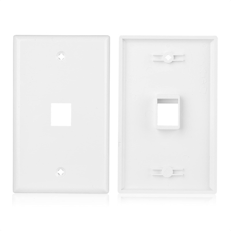 Cable Matters 2-Pack 1-Port Ethernet Wall Plate, White, Cat6 Wall