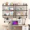 Helsin 3 Tier Industrial Pipe Shelf Rustic Wood Floating Shelves,Wall