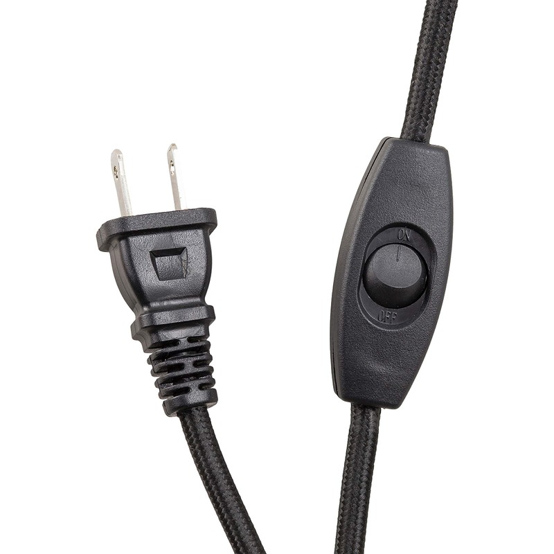 Caserti Plug-in Globe Wall Lamp | Black with Satin Brass